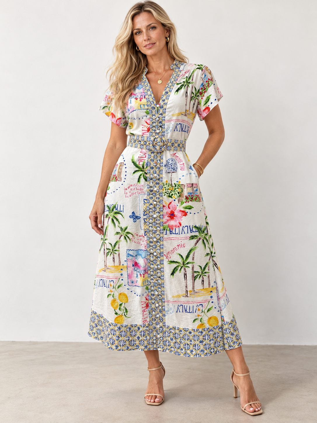 Citron Dress | Italy Print