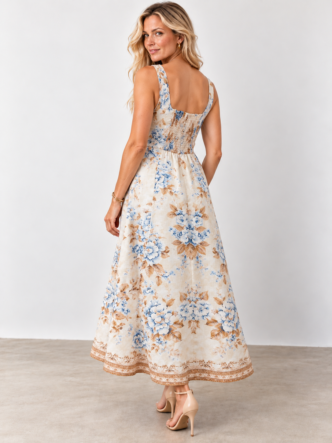 Melodie  SunDress | Blue - Beige