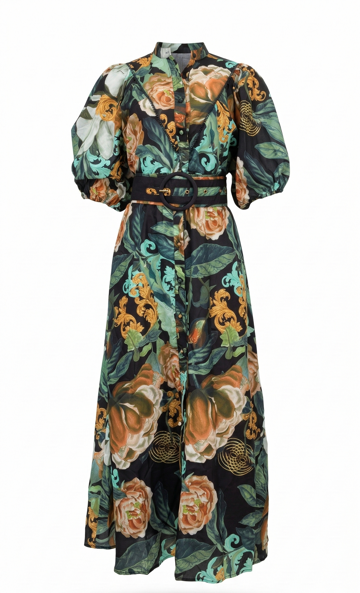 Harriet SL. Long Dress  | Black-Floral