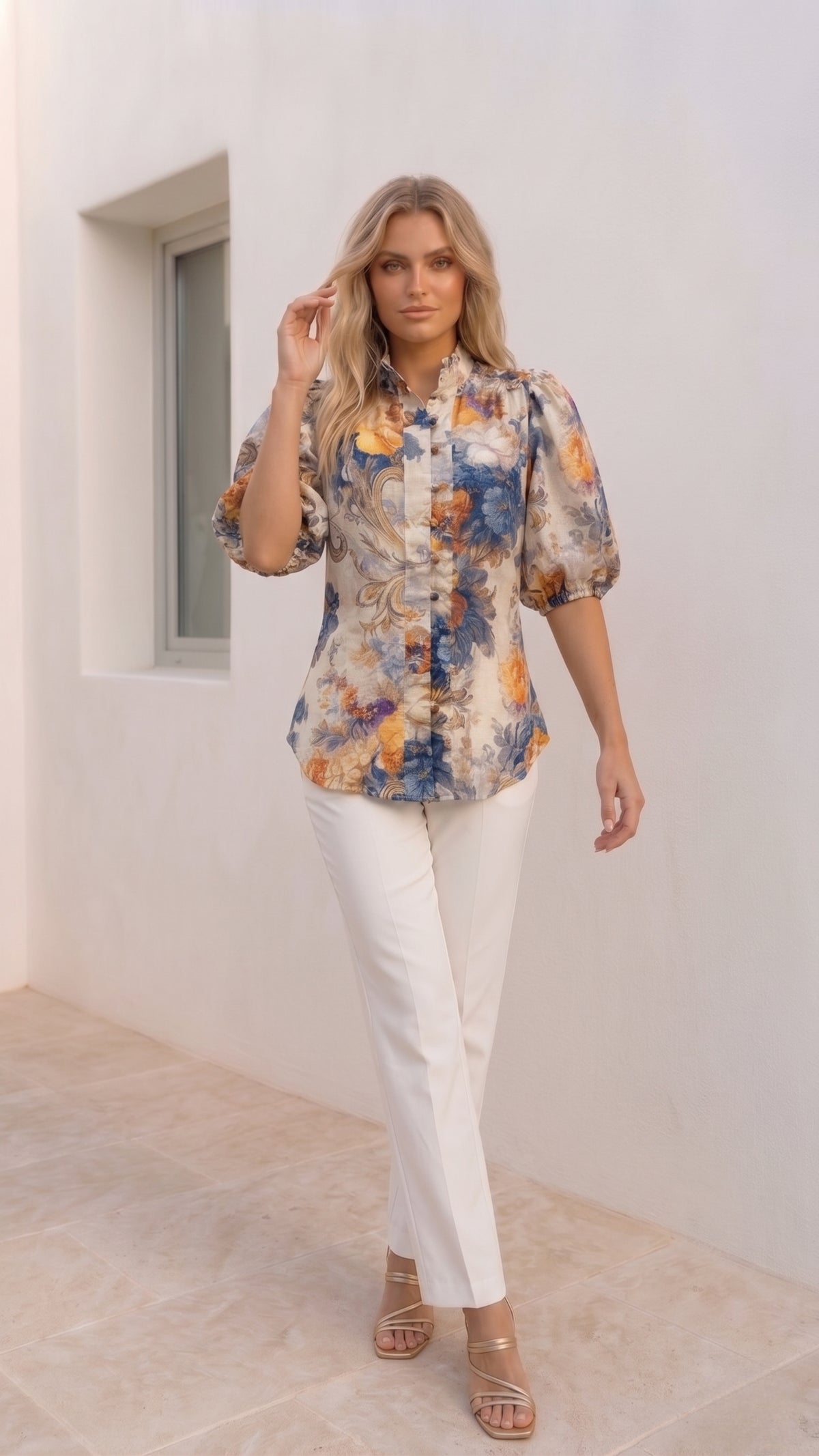 Florida  Blouse | Blue Floral